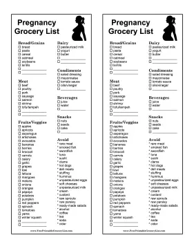 Pregnancy Grocery List