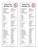 Dairy Free Grocery List