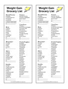 Grocery List For Gaining Weight