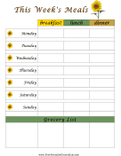 Menu Planner with Grocery List