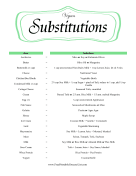 Vegan Substitutions