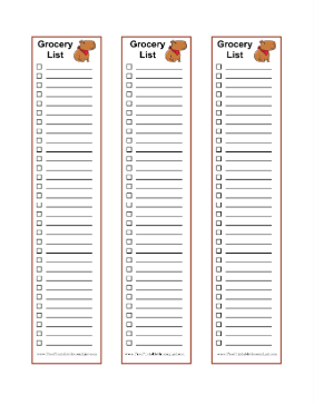 3 Blank Grocery Lists Capybara