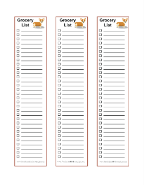 3 Blank Grocery Lists Corgi