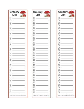3 Blank Grocery Lists Cottagecore