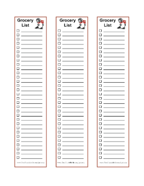 3 Blank Grocery Lists Penguin