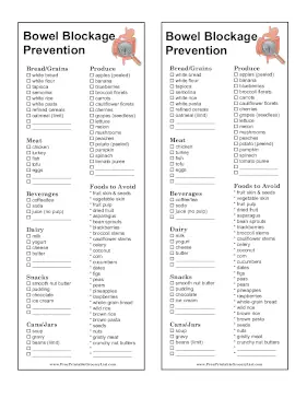 Bowel Blockage Prevention Grocery List