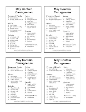 Carrageenan Avoid List