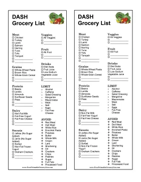 DASH Grocery List