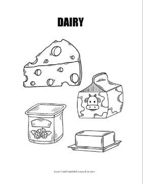 Dairy Coloring Sheet