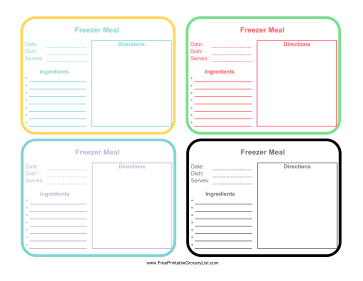 Freezer Meals Labels