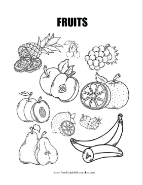 Fruit Coloring Sheet
