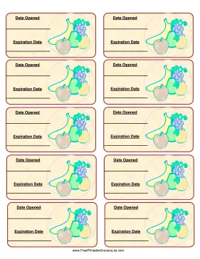 Fruit Expiration Labels