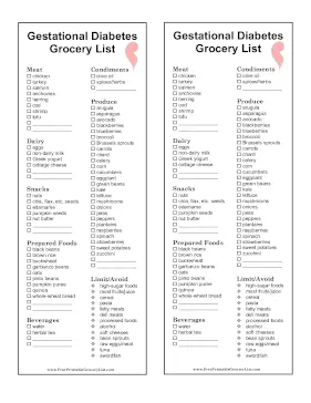 Gestational Diabetes Grocery List