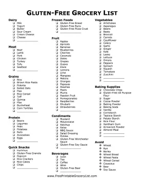 Printable Gluten-Free Full Page