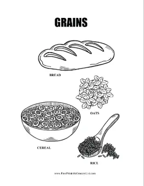 Grains Coloring Sheet Labeled