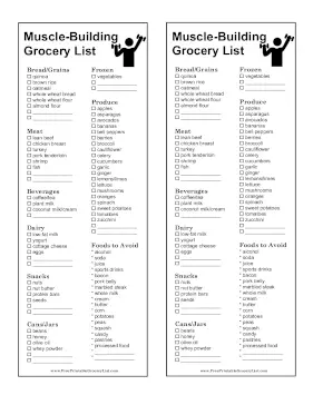 Grocery List For Building Muscle