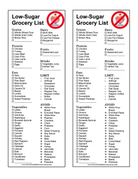 Low-Sugar Grocery List