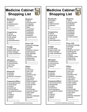 Medicine Shopping List