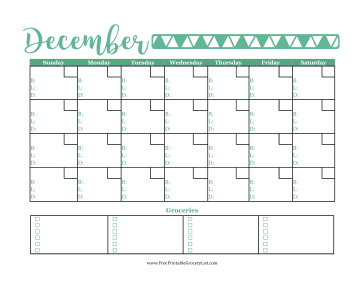 Menu Planner December