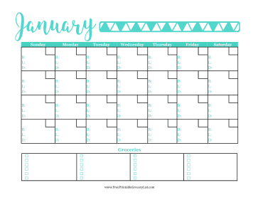 Menu Planner January