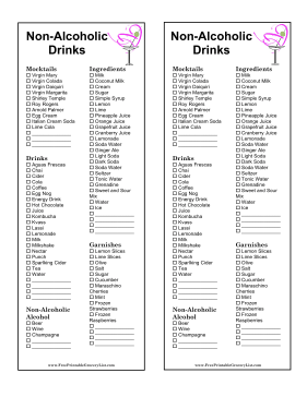 Non-Alcoholic Beverage Grocery List