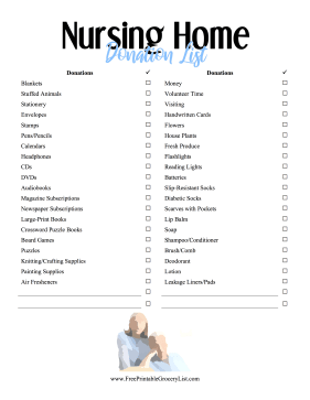 Nursing Home Donation List