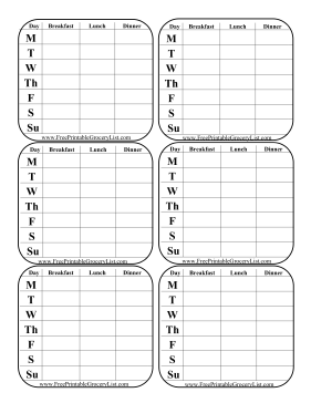 Pocket Menu Planner