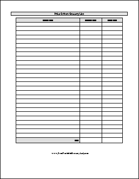 Price Driven Grocery List