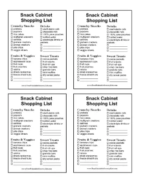 School Snack Cabinet Shopping List