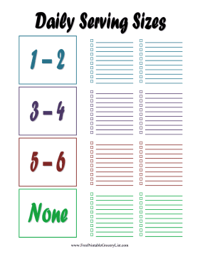 Serving Size List