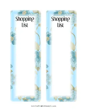 Shopping List Unlined Blue Flowers