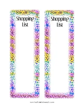 Shopping List Unlined Bright Dots