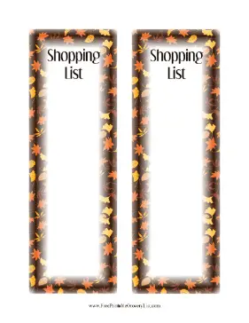 Shopping List Unlined Fall Leaves