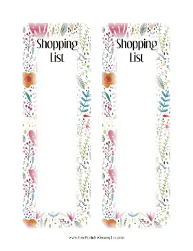 Shopping List Unlined Floral
