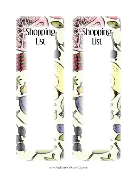 Shopping List Unlined Fruit