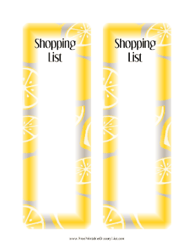 Shopping List Unlined Lemons