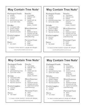 Tree Nut Avoid List