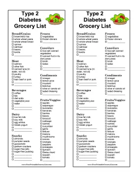 Type 2 Diabetes Grocery List