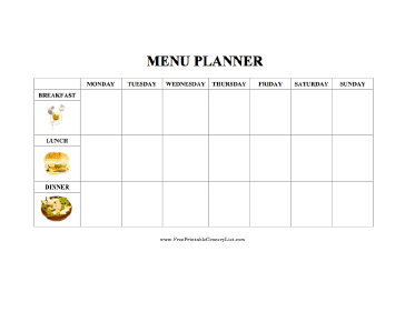 Illustrated Weekly Menu Planner