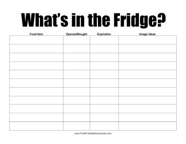 What's In The Fridge