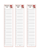 3 Blank Grocery Lists Cottagecore
