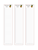 3 Blank Grocery Lists Pineapple