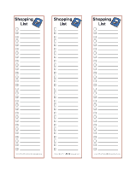 3 Blank Shopping Lists School Binder