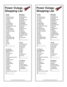 Power Outage Shopping List