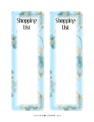 Shopping List Unlined Blue Flowers