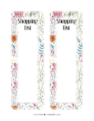 Shopping List Unlined Floral