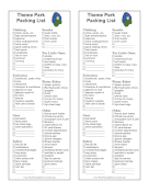 Theme Park Packing List